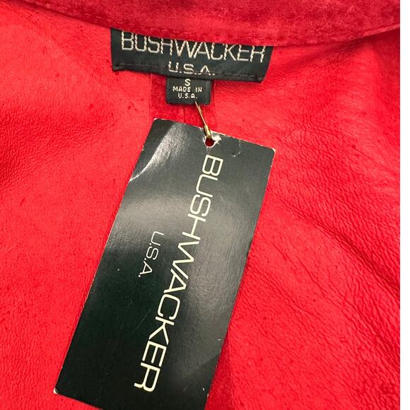 Bushwhacker USA Vintage 2-Piece Red Suede Jacket & Gaucho Short Set-New w/Tags - Picture 2 of 16